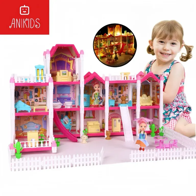 Casa Muñecas Infantil Juguete Princesa Niñas Led 11 Cuartos