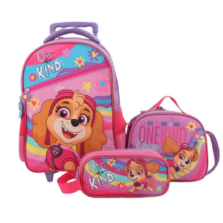 Set Escolar con Ruedas Paw Patrol Niña 3 Piezas