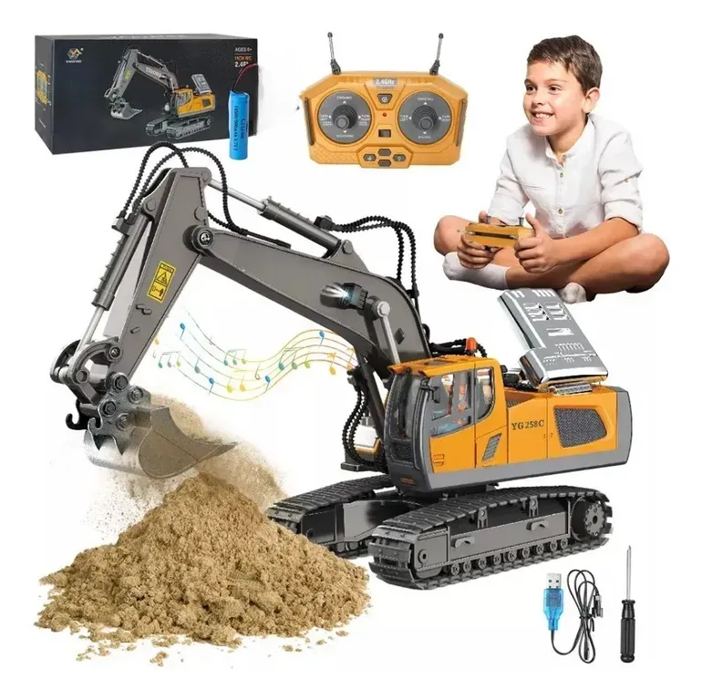 Excavadora Minera Amarilla Control Remoto Juguetes Calidad