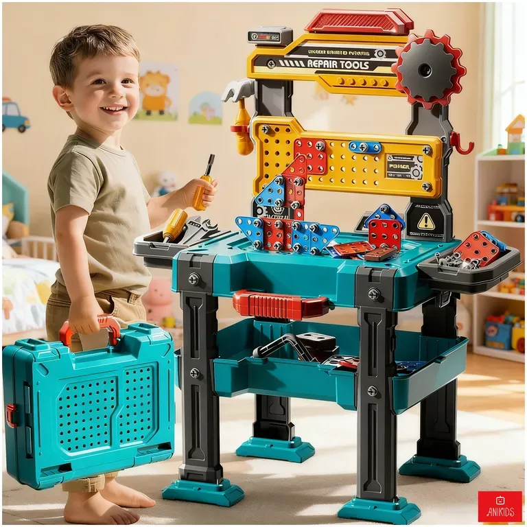 Set De Juego Banco Herramientas 2 En 1 Juguete Niños 154 Piezas
