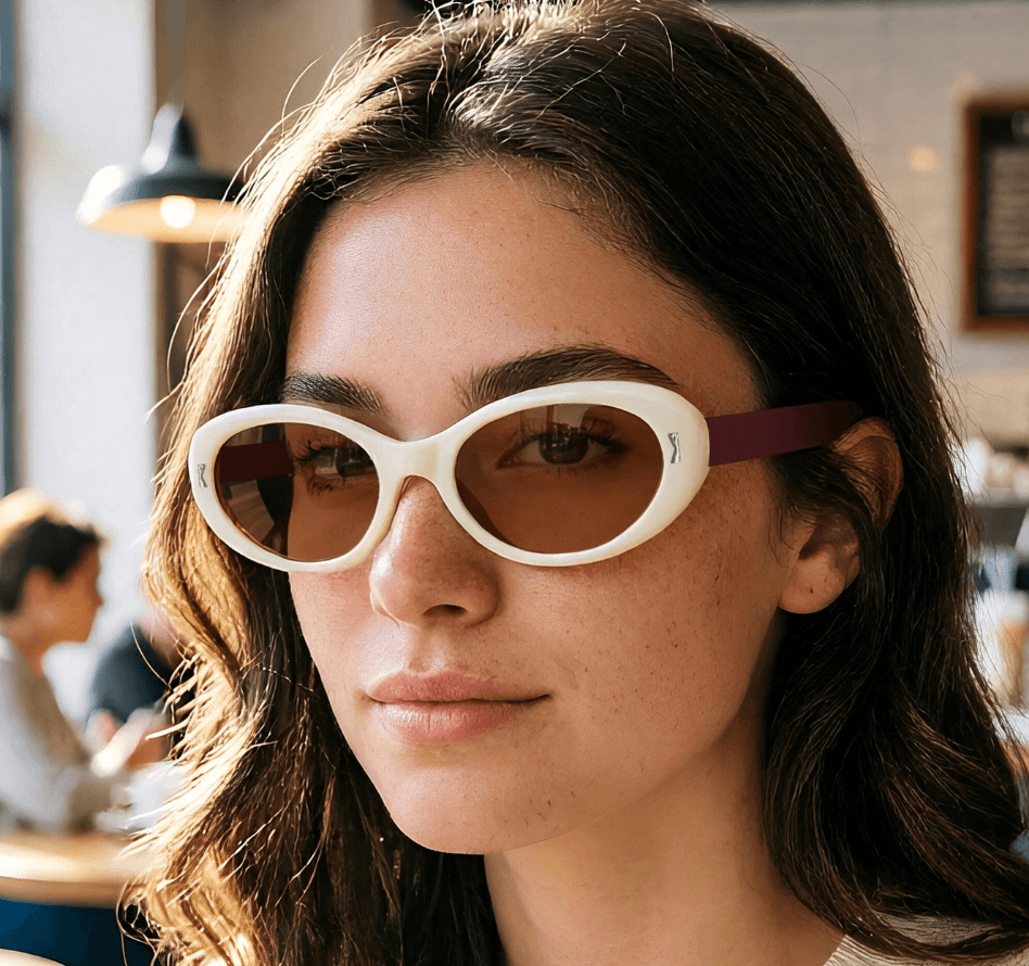 Lentes ovaladas de estilo retro y casual para mujer