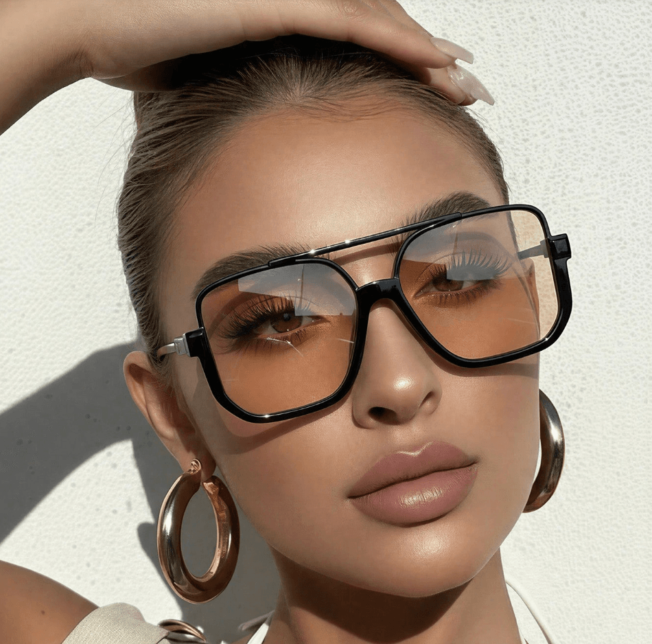 Lentes de moda de marco grande para mujer