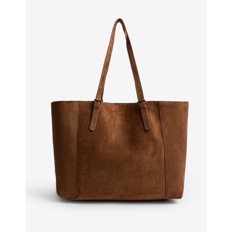 Cartera formato shopper efecto gamuza