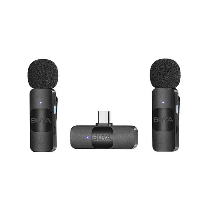 Boya By-v20 Micrófono Inalámbrico Doble Compacto Usb-c Negro