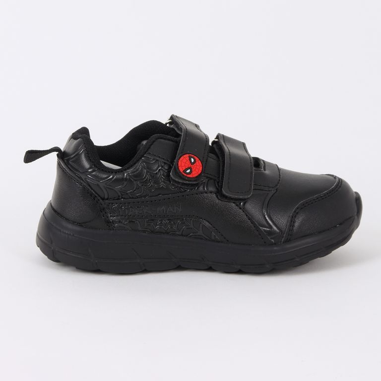 Zapatos Escolar Niño Velcro Web Spiderman Negro | Marvel