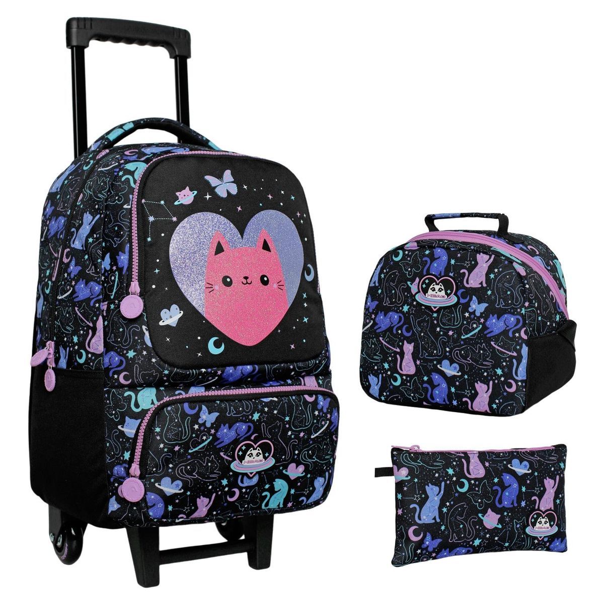 Pack Escolar Mochila con rueditas + Lonchera + Estuche