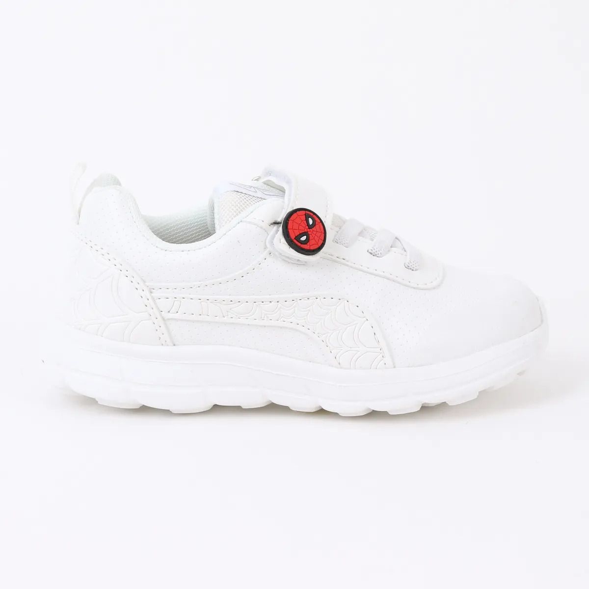 Zapatos Escolar Niño Velcro Spiderman Web Blanco | Marvel