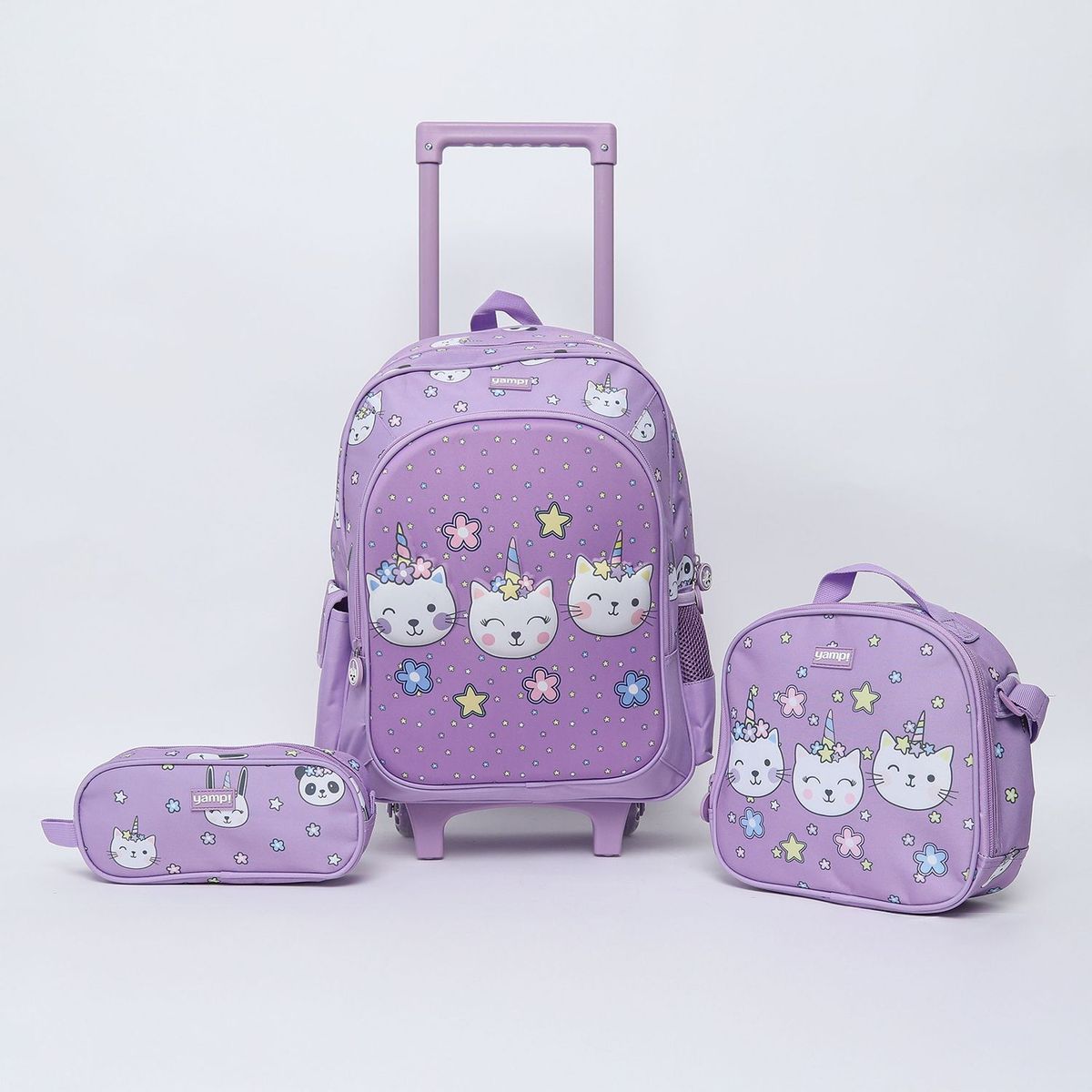 Pack Escolar Mochila con rueditas + Lonchera + Estuche