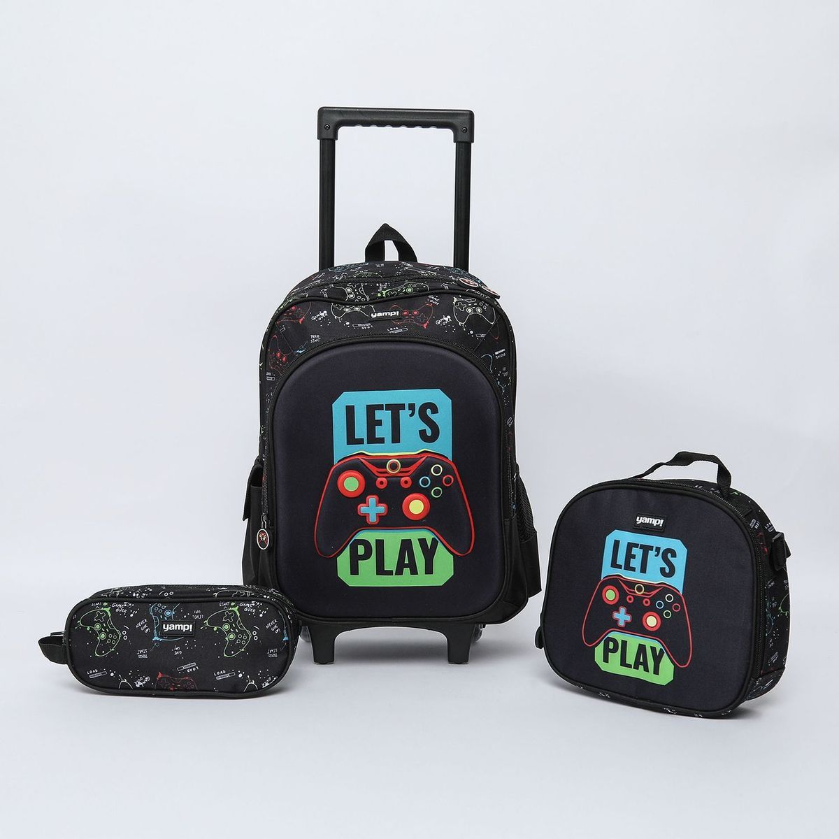 Pack Escolar Mochila con rueditas + Lonchera + Estuche